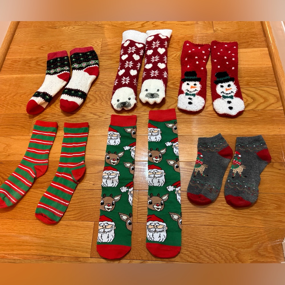 Eight Pairs of Variety Christmas Socks